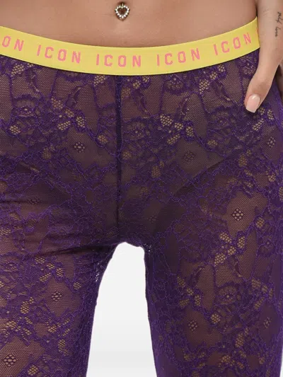 Dsquared2 Purple Lace Solid Activewear In Purple