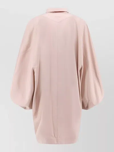 Chloé Cotton Cape Jacket Button Collar In Neutral