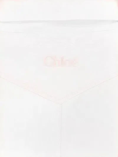Chloé Cotton Cape Jacket Button Collar In Neutral