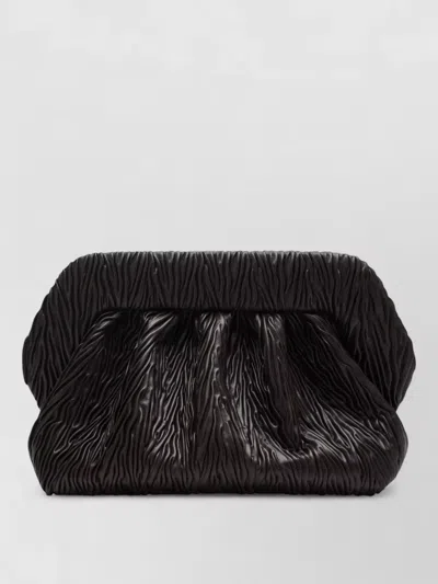 Themoirè Rectangular Clutch Bag Ruched Textured Design