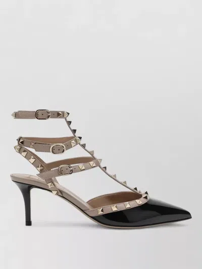 Valentino Rockstud Caged 65 Leather Ankle Strap Pump In Multi