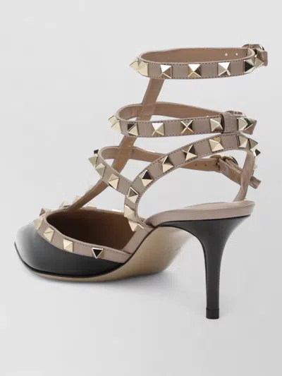 Valentino Rockstud Caged 65 Leather Ankle Strap Pump In Multi