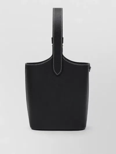 Prada Bucket Bag Adjustable Strap Contrast Stitching