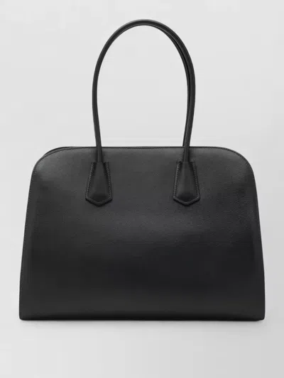 Prada Smooth Leather Tote Bag Structured Handles