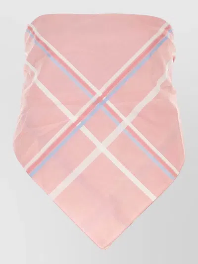 Prada Checked Cotton Lightweight Womenswear Top In Pink