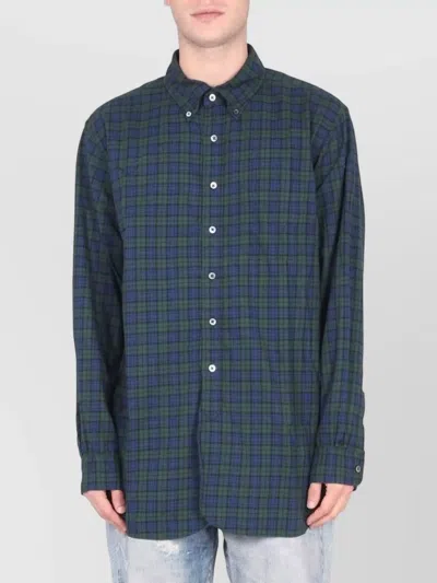 Engineered Garments Relaxed Fit Shirt Button Collar Plaid In Blue