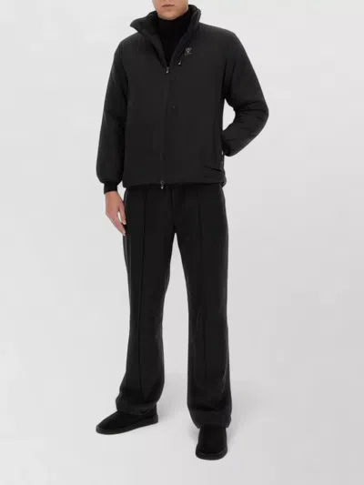 South2 West8 Logo Jacket High Collar Chest Pocket In Black