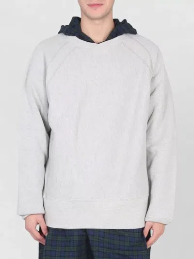 Engineered Garments Hooded Crewneck Sweatshirt Crossbar L Detail In Neutral