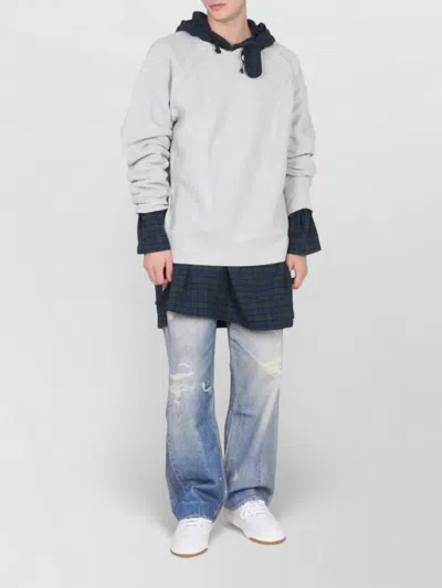 Engineered Garments Hooded Crewneck Sweatshirt Crossbar L Detail In Neutral