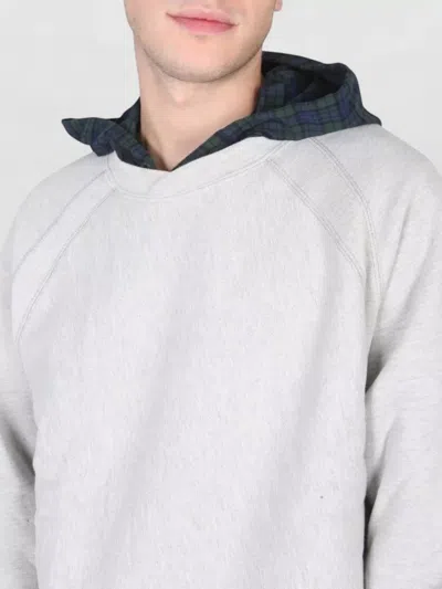 Engineered Garments Hooded Crewneck Sweatshirt Crossbar L Detail In Neutral
