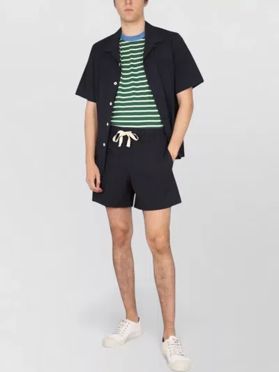 Howlin' Cotton Shirt Bowling Neck Short Sleeves In Blue