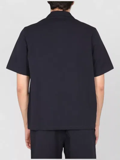 Howlin' Cotton Shirt Bowling Neck Short Sleeves In Blue