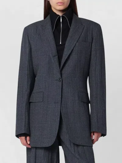 Our Legacy Grey Wool-blend Single-breasted Jacket In Gray