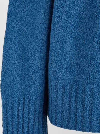 Del Core Oversized Wool Blend Crewneck Sweater In Blue
