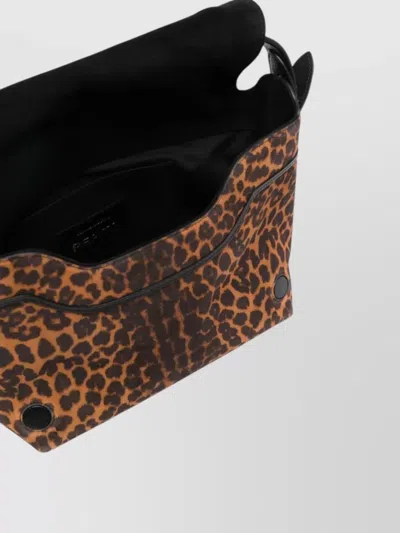 Jérôme Dreyfuss Shoulder Bag Leopard Pattern Calf Suede