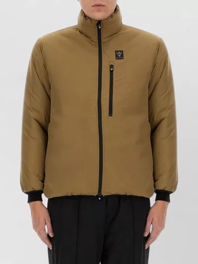South2 West8 Jacket Logo High Collar Chest Pocket In Green