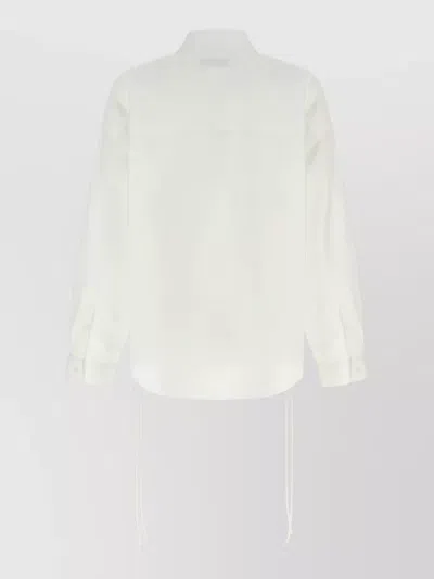 Balenciaga Oversized Button-front Shirt With Drawstring Hem In White