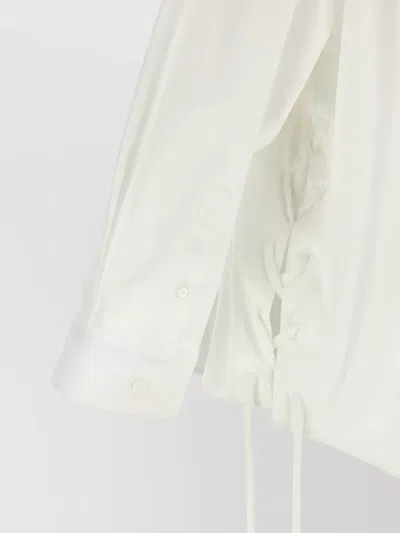 Balenciaga Oversized Button-front Shirt With Drawstring Hem In White
