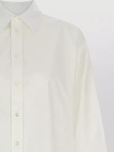 Balenciaga Oversized Button-front Shirt With Drawstring Hem In White