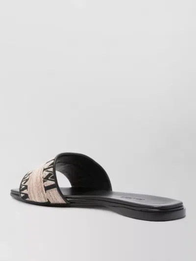 Max Mara Logo Mules Flat Sole Open Toe Design In Multi