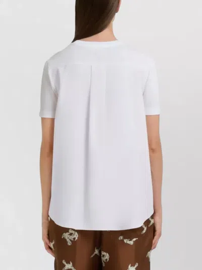 Marni Cotton T Shirt Logo Embroidery Chest Pocket In White