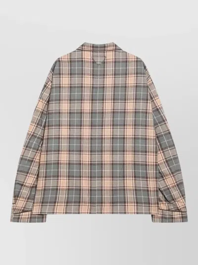 Prada Long Sleeve Shirt Chest Pocket Plaid In Multi