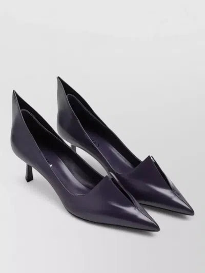 Prada Scarpe Con Tacco In Pelle Viola Donna In Blue