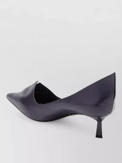 Prada Scarpe Con Tacco In Pelle Viola Donna In Blue