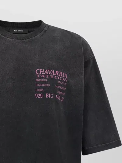 Willy Chavarria Tattoo Buffalo Graphic Crew Neck T Shirt In Black