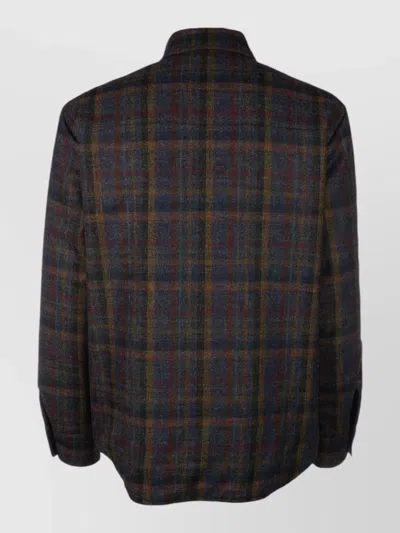 4ff Plaid Shirt Cuffed Long Sleeves In Multi
