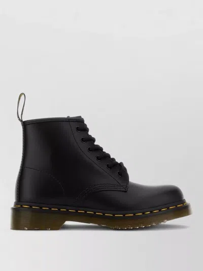 Dr. Martens Lace Up Leather Ankle Boots Pull Tab In Black