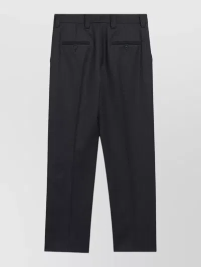 Prada Safety-pin Detail Wool Trousers Clothing In Black