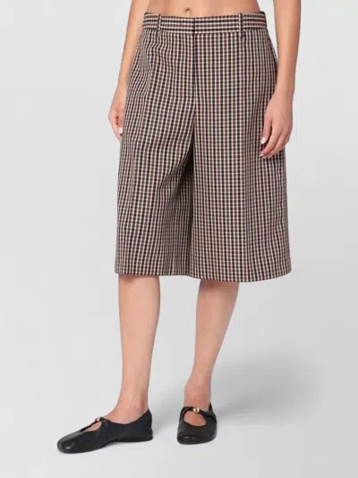Jil Sander Checked Knee Length Shorts Belt Loops In Multi