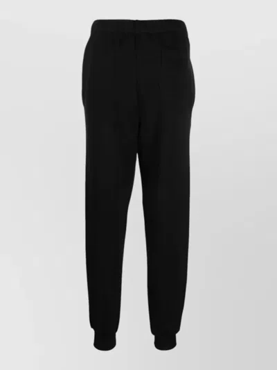 Peuterey Cotton Pants Elasticated Ankles Rear Pocket In Black