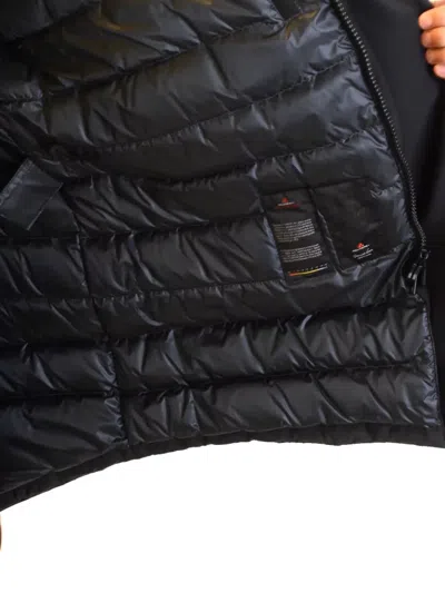 Peuterey Long Hooded Jacket Arm Patch Side Pockets In Black