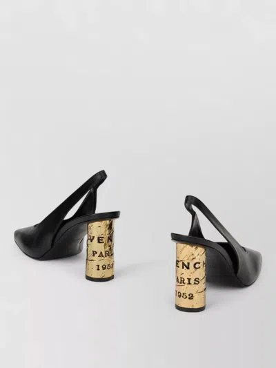 Givenchy Slingback Sandals Open Back Square Toe Heel In Black