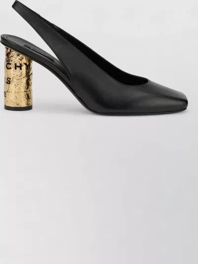 Givenchy Slingback Sandals Open Back Square Toe Heel In Black