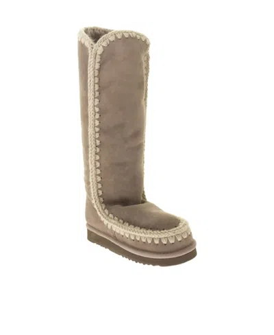 Mou Hand-crocheted Eskimo Boots In Neutral