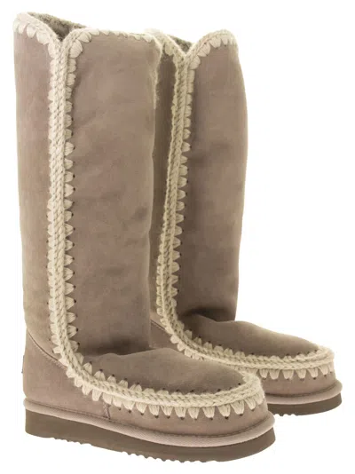 Mou Hand-crocheted Eskimo Boots In Neutral