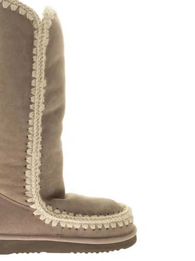 Mou Hand-crocheted Eskimo Boots In Neutral
