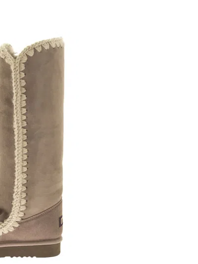Mou Hand-crocheted Eskimo Boots In Neutral