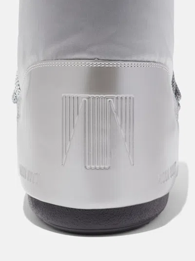 Moon Boot Waterproof Padded Knee High Boots Platform Sole In Gray