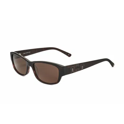 Anna Sui Ladies Red Rectangular Sunglasses As 518as In ["brown"]