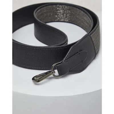 Brunello Cucinelli Black Leather Strap In ["black"]