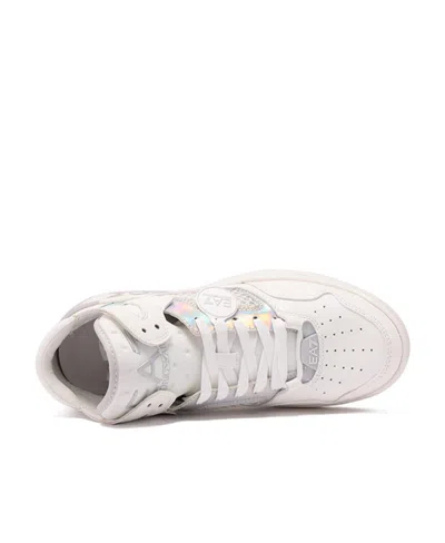 Ea7 Iridescent-effect High-top Sneakers In White