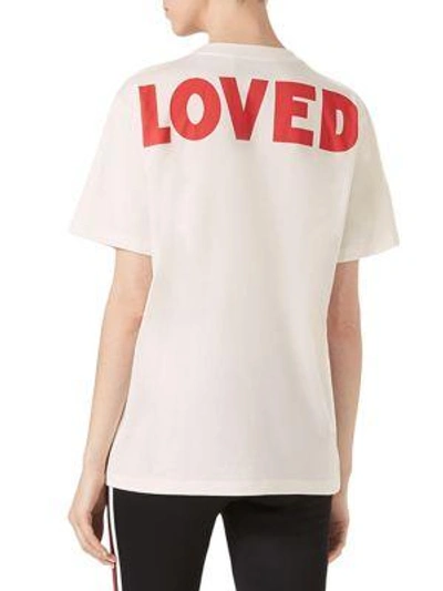 Shop Gucci Floral Loved Patch Tee In White Print