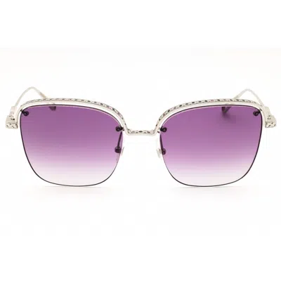 Chopard Ladies Silver Tone Rectangular Sunglasses Schd45s In ["silver Tone"]