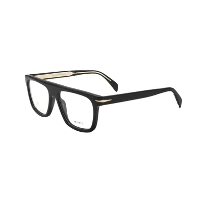 David Beckham Men's Black Rectangular Eyeglass Frames Db 7096 In ["white"]