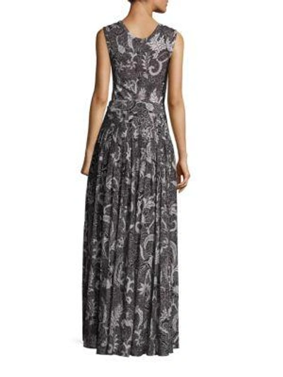 Shop Diane Von Furstenberg Pleated Silk Blend Gown In Serret Black