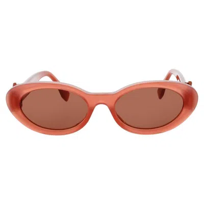 Fendi Ladies Multi-color Rectangular Sunglasses Fe40140u66s In ["grey"]